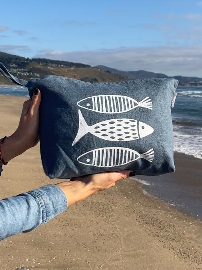 Necessaire Lino Impermeable Grande Colección Cala