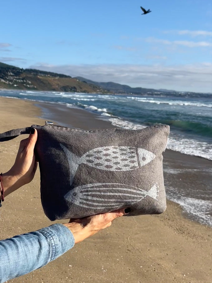 Necessaire Lino Impermeable Grande Colección Cala