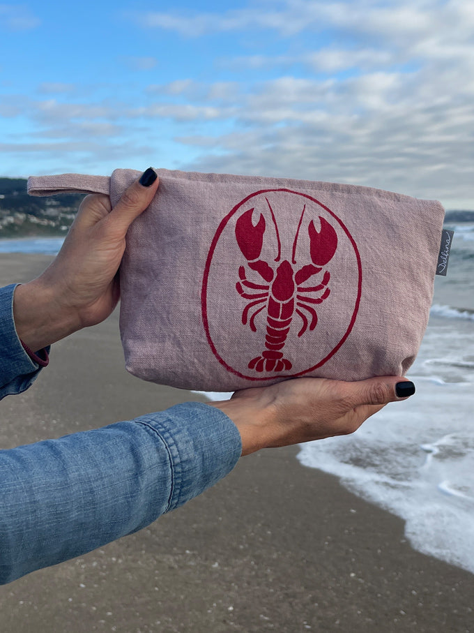 Necessaire Lino Impermeable Mediano Colección Cala