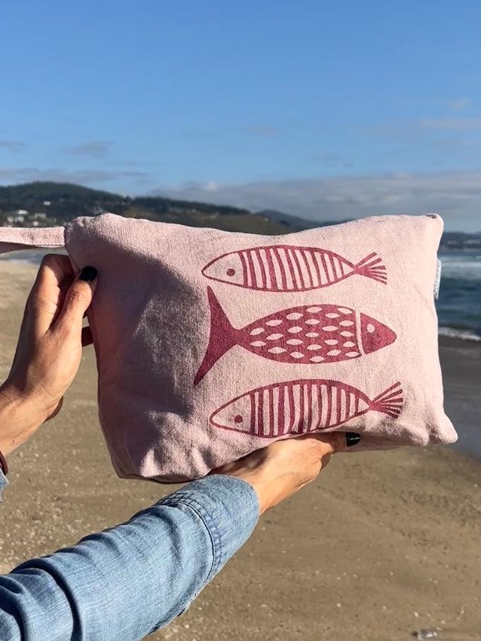 Necessaire Lino Impermeable Grande Colección Cala