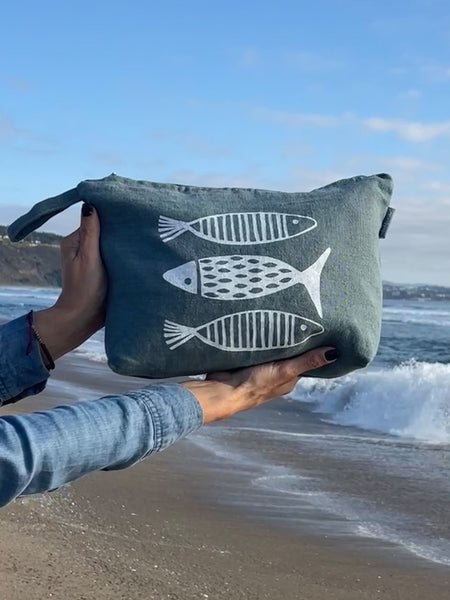 Necessaire Lino Impermeable Grande Colección Cala