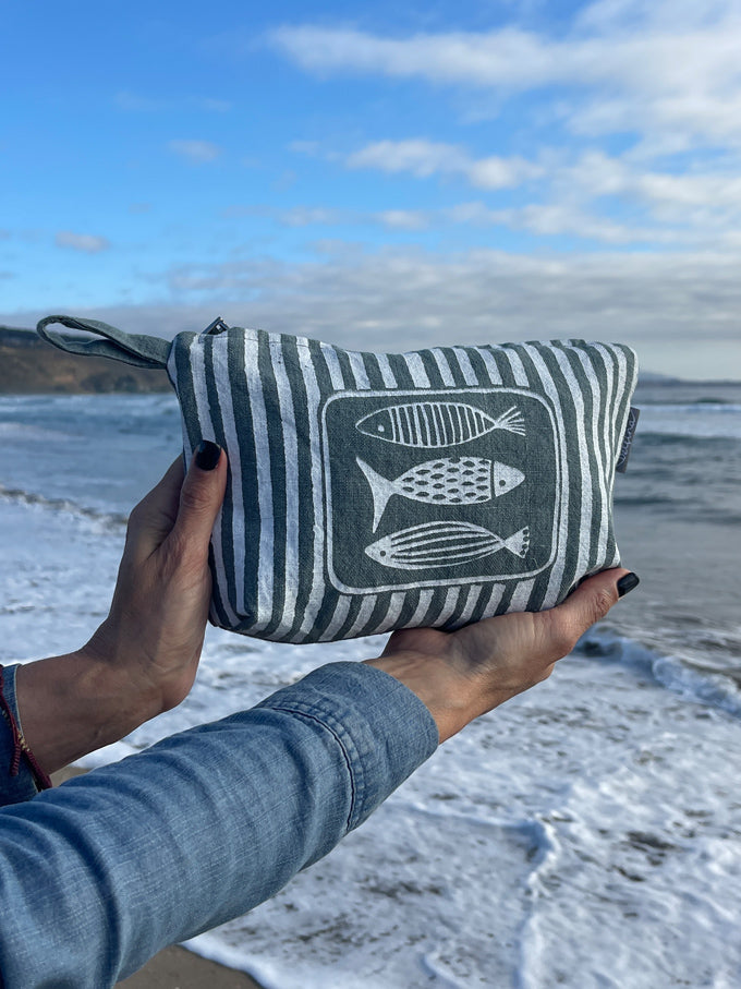 Necessaire Lino Impermeable Mediano Colección Cala