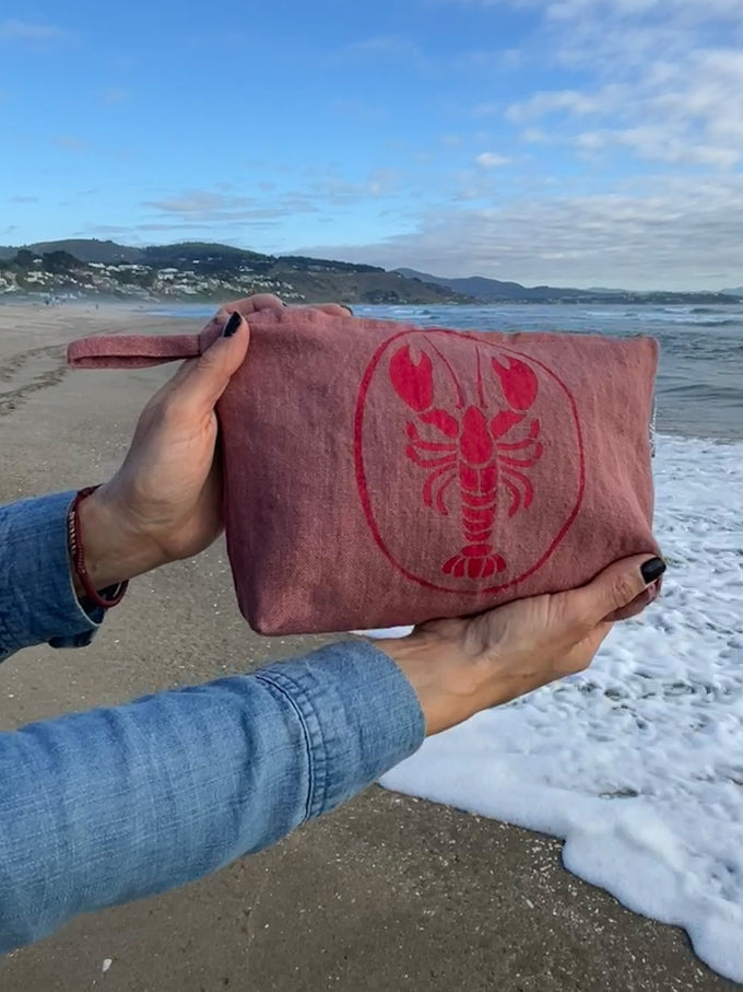 Necessaire Lino Impermeable Mediano Colección Cala