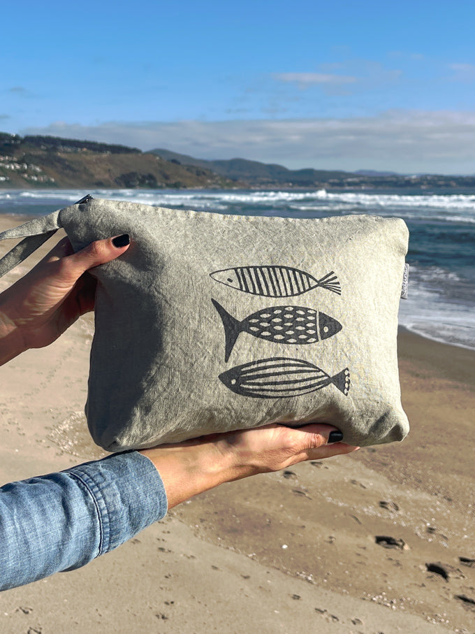 Necessaire Lino Impermeable Grande Colección Cala