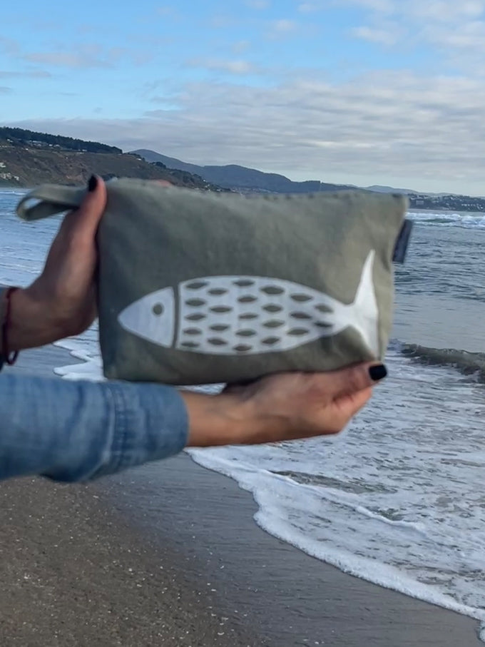 Necessaire Lino Impermeable Mediano Colección Cala